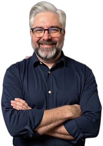 Jeremy Kenerson, the author, arms crossed and smiling
